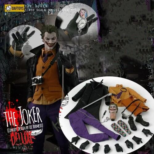 DAFTOYS 1/6 Soldier Comic Version Joker Cursed Clown Costume Set Without Body F01 Fit 12 inch Male MX02A Action Figure Body