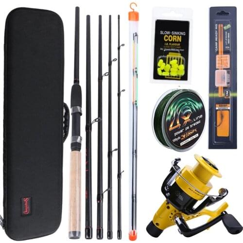 Sougayilang 3M Spinning Fishing Rod Combo L M H Power Feeder Carp Fishing Rod and 11+1BB Carp Fishing Reels Rod Line Set