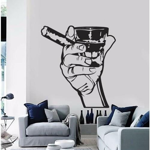 Whiskey Rum Wall Sticker Drink Alcohol Mens Bar Cigar Lounge Home Living Room Man Cave Decoration Vinyl Decal Mens Gifts 10