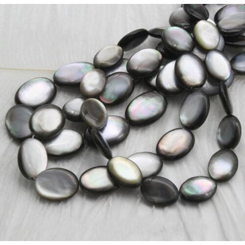 Natural Shell Men and Women Charming Elliptical Black Beads Jewelry Making DIY Necklaces Bracelets Earrings Jewelry Accessories