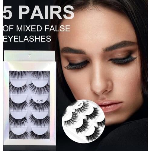 5 Pairs Mink Eyelashes Hand Made Fluffy 3D Maquiagem Lashes Natural Long False Eyelashes Makeup Thick Fake Lashes Cilios