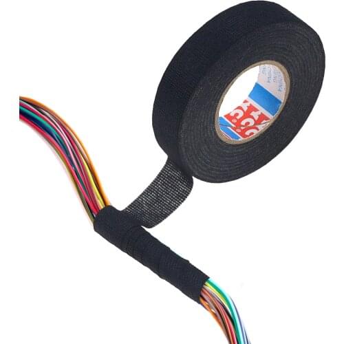 10pcs New Tesa Type Coroplast Adhesive Cloth Tape For Cable Harness Wiring Loom Width 9/15/19/25MM Length15M
