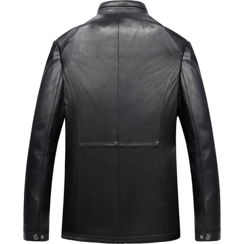 New Arrival Fashion Super Large Genuine Sheep Leather Coat Men Jacket Skin Casual Mandarin Collar Zipper Plus Size L-7XL 8XL 9XL