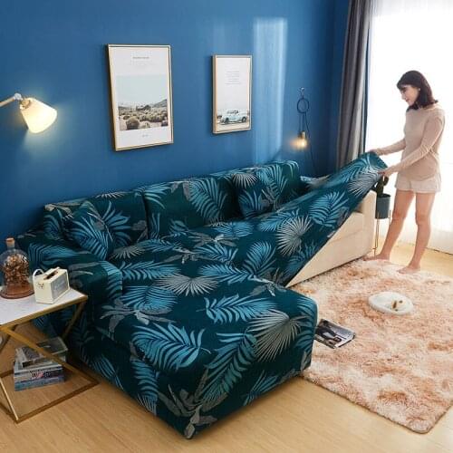 New Simple and Modern Style Tropical Leaves Stretch Sofa Cover for Living Room Removeable Elastic Seat Cushion Cover 2021 F8571