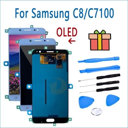 OLED Mobile LCD Assemble C710 for Samsung Galaxy C8 C7100 LCD Touch Screen Replacement Display Digitizer