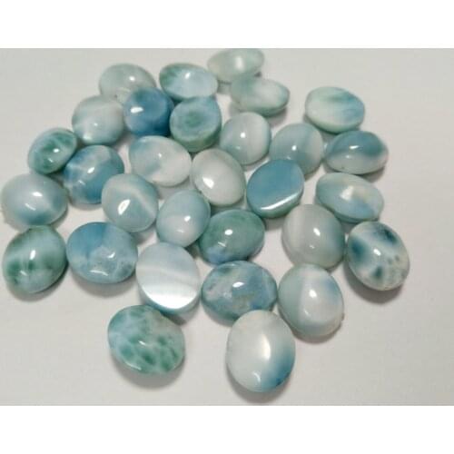 Wholesale 5pcs/Lot Natural Larimar Gem Cabochon Ring Face Pendant,10x12mm Oval Larimar Gem Cabochon CAB,Double Puffy