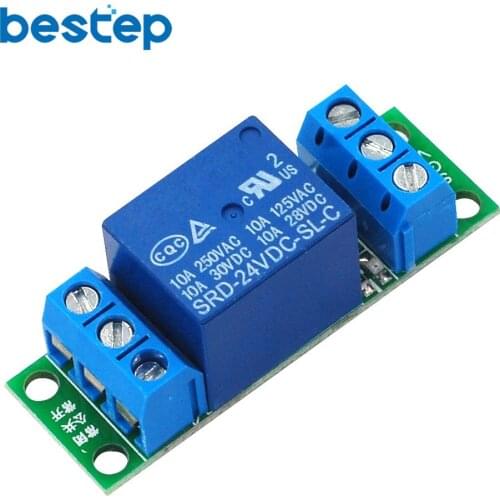 5V 12V 24V 1 Channel Relay Module Expansion Board Supports High Level Trigger 4-20V ONE way Relay Output for Arduino