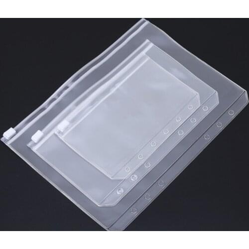 Transparent PVC A5/A6/A7 Storage Bag Pouch For Notebook Diary Day Planner Zipper Business Cards Bag Note Planner Pouch C26