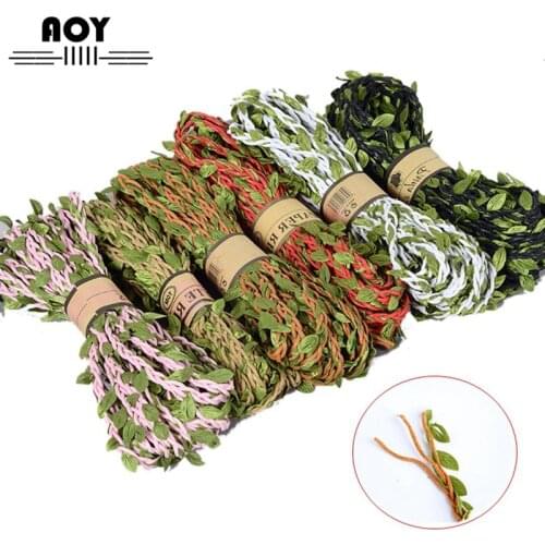 5meters Leaf Rope Natural Hessian Jute Twine Rope Burlap Hemp for Handmade DIY Craft Vintage Home Wedding Party Decor