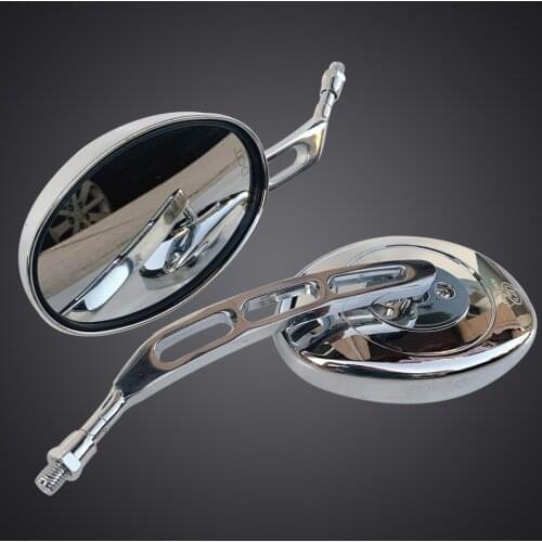 Universal 10MM Motorcycle Rearview Rear View Mirrors Chrome Oval Side Mirror For Honda Shadow vt750 vt1100 Shadow 750 110 vtx