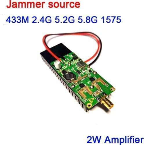WiFi jammer 433MHZ 1575MHZ 2.4GHZ 5.2G 5.8GHZ 1575MHZ signal Shielded source 2W RF amplifier FOR Bluetooth interference Drone