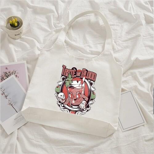 Cartoon Printed Vintage Casual Shoppper Bags Women Hasp Large-capacity Canvas Goth Ins Shoulder Bags Talegas De Tela Merienda