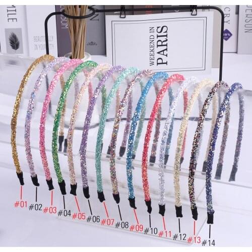 XIMA 14pcs/lot Fashion Women Super Glitter Hairbands Personality Handmade Shiny Metal Headbands Chic Hair Accessories