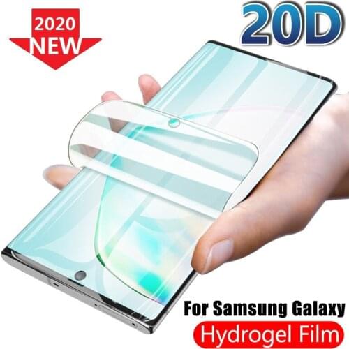 Protective Hydrogel Film for Samsung Note 20 Ultra 10 Lite Plus 9 8 S8 S9 S10 5G S20 S20 FE Plus Not Glass Screen Protector