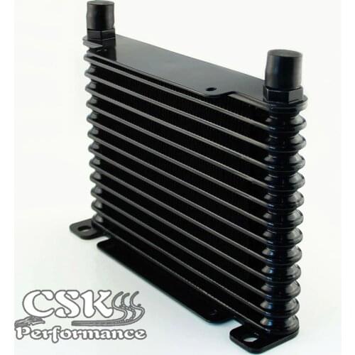 10-AN 32MM 13 ROW ENGINE/TRANSMISSION RACING COATED ALUMINUM OIL COOLER Black