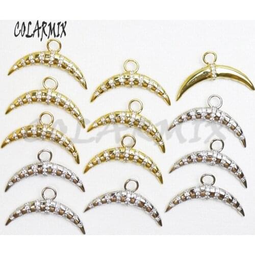 10 pieces crescent pendants Tribe horn pendants Moon pendants necklace fashion zircon jewelry for women 50994
