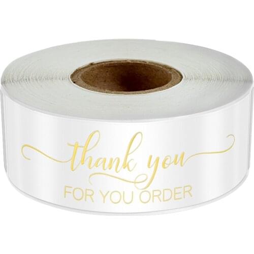 120Pcs/Roll Various styles gold foil Thank You for Your Order Sticker for Business Package Decoration Labels Stationery Stickers
