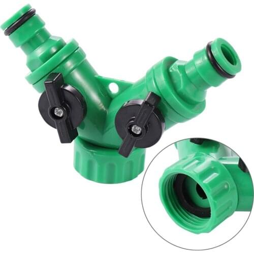 2-Way Quick Connect Valve 3/4 Inch to 16mm Tap Garden Hoses Pipes Splitters Plastic Agriculture Tools Drip Irrigation Fittings