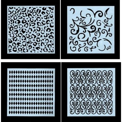 4PCS Leopard clouds pvc Layering Stencils for DIY Scrapbooking/photo album Decorative Embossing DIY Paper Cards Crafts