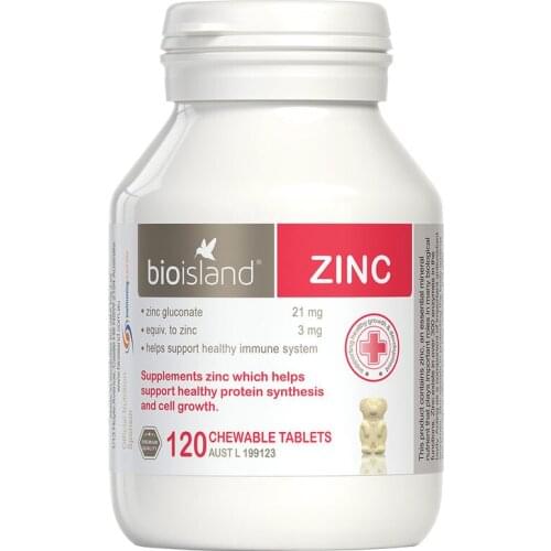 Australia Bio Isand ZINC Milk flavour chewable 120 tablets Support immune system Main healthy skin