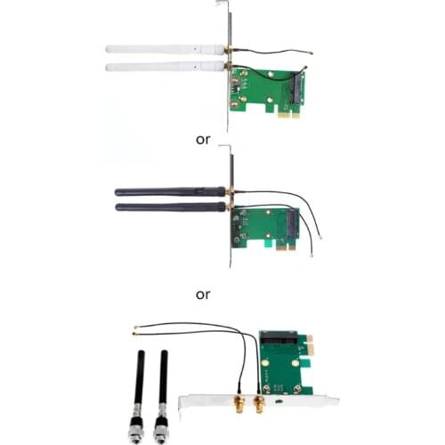 BGEKTOTH 600Mbps PCI-e Dual band Wireless WiFi Card Antennas Adapter For Desktop Laptop