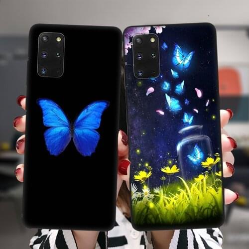 Beautiful Butterfly Black Soft Case For Samsung Galaxy S21 S20 FE S10 Plus NOTE 20 Ultra M02 F62 M62 M21 M30S M31 M31S M51 Cover