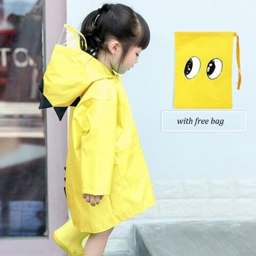 Outdoor Cute Dinosaur Polyester Baby Kids Raincoat Waterproof Rain Coat Children Impermeable Poncho Boys Girls Rain Jacke