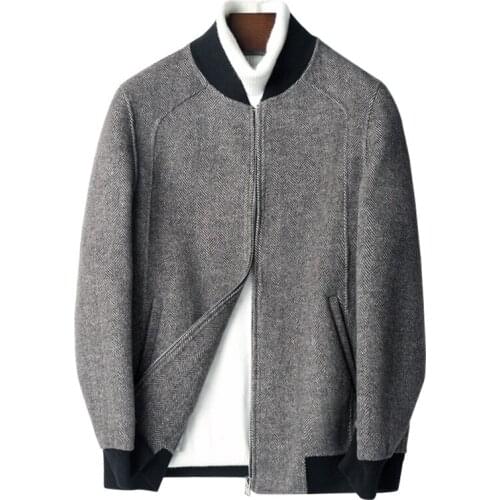 Double-side Woolen Coat Autumn Winter Jacket Men Streetwear Wool Coats Baseball Jacket Mens Jackets and Coats TLL-04-1951 MY1917