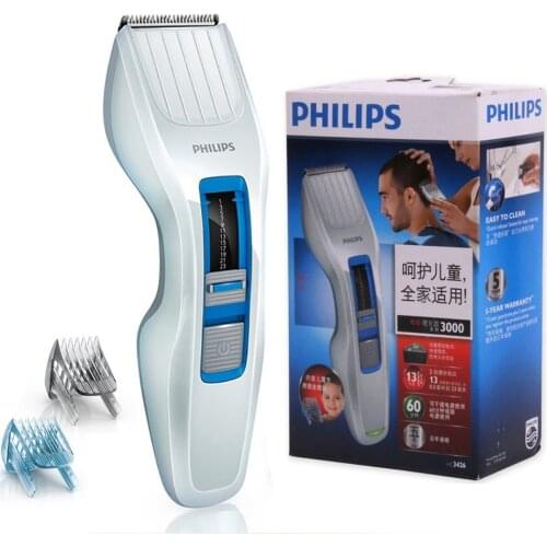 PHILIPS Electric Shaver HC3426/15 Rechargeable for Adult Children Cordless with DualCut Adjustment Length for Mens Kids