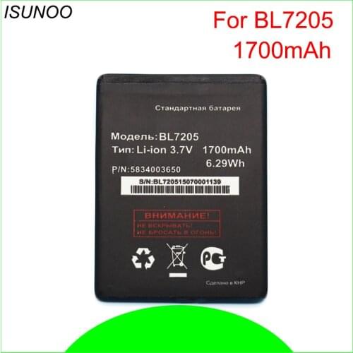 ISUNOO 5pcs/lot BL7205 Battery For fly IQ4409 Quad ERA life 4 Battery 1700mAh BL7205 Accumulator