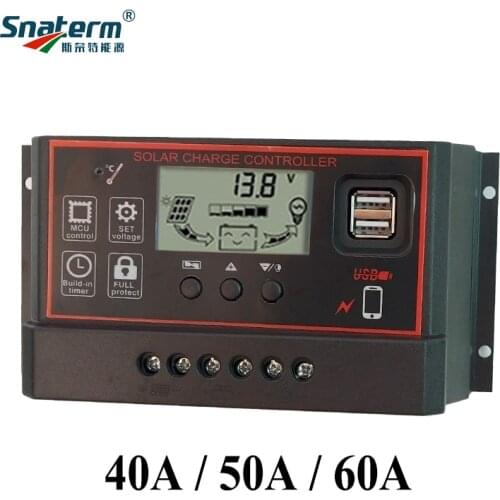 Hot 60A 50A 40A PWM Solar Charge Controller 12V 24V Auto Solar Panel Battery Charger Regulators for Solar power System use