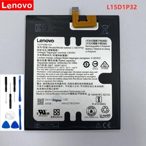 Lenovo L15D1P32 4250mAh For Lenovo PB1-750 PB1-750N PB1-750M PB1-750P PHAB TD-LTE Battery l15d1p32 + Free Tools