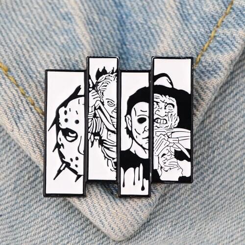 LT1178 Halloween Horror Pins Set Movie Brooches Bag Lapel Pin Badges on Backpack Collar Pin Decoration Jewelry Gift Accessories