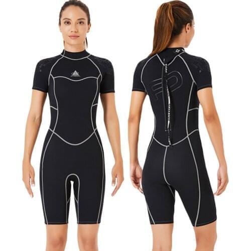 3MM Neoprene Wetsuit Women Swimming Diving Surf Windsurf Underwater Fishing Swimwear Short Sleeve Clothes Scuba Diving Kitesurf