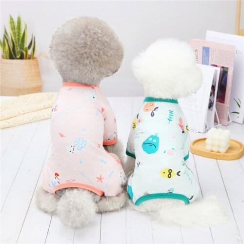 Pet Dog Clothes Dog Pajama for Small Medium Dogs Printed Soft Puppy Jumpsuits Stretchable Dog Pajamas Pet Clothing