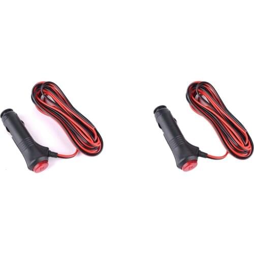 Pair 12V 24V Car Lighter Power Supply Cord Connector With Switch