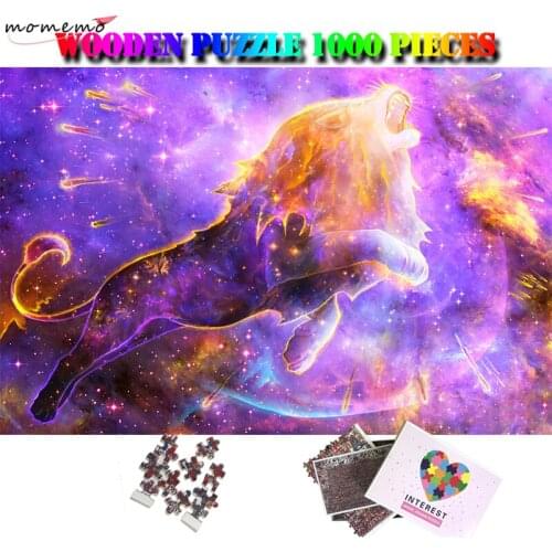 MOMEMO Star Lion Puzzle 1000 Pieces Adults Relax Brain Puzzle Toys Wooden Jigsaw Puzzles Animals Lion Puzzle 1000 Piezas Adulto