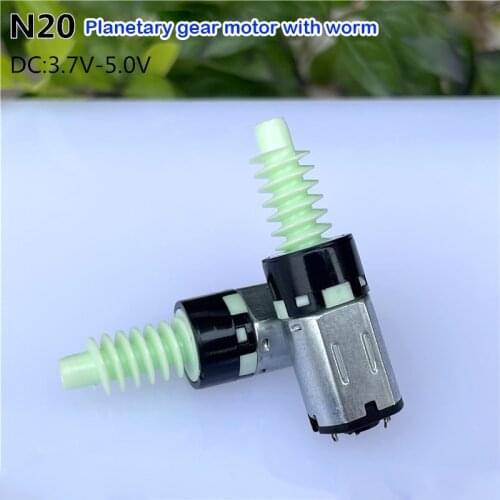 N20 Planetary Gear Motor DC 3.7V-5V 110RPM Worm Output Shaft Reduction Motor Plastic Gear 12mm DIY Car Mobile Phone Bracket