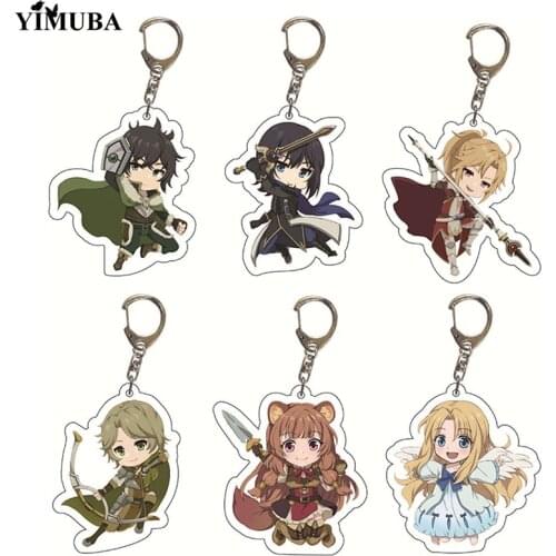 The Rising of the Shield Hero Keychain Naofumi Iwatani Raphtalia Filo Cute Figures Acrylic Key Chain Bag Pendant Key Ring Holder