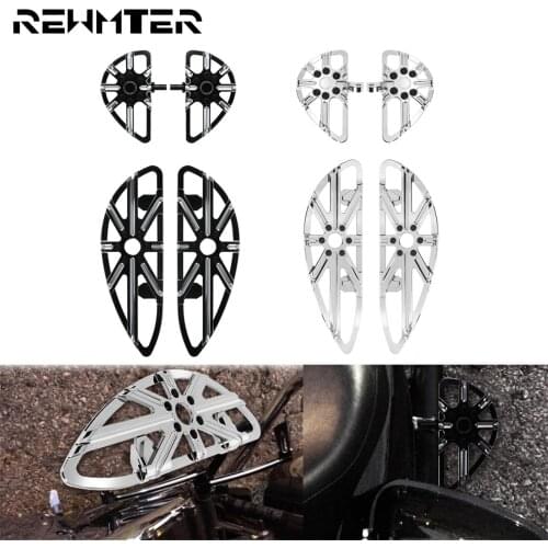 Motorcycle Black/Chrome Footpegs Front Rear Floorboard Male Mount Footrest For Harley Touring Street Glide Softail Dyna Fat Boy