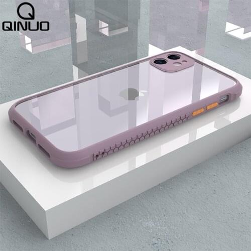 Anti Shock Frame Clear Acrylic Case For iPhone 12 11 Pro Max XS XR X SE 2020 7 8 Plus 6 6S 11Pro Transparent Soft Silicone Cover