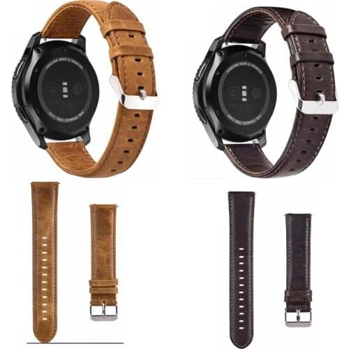 Leather Strap For Samsung Galaxy watch 42mm 46mm Gear s2 S3 Bracelet pebble time zenwatch amazfit 2s 1 pace bip band 22mm 20mm
