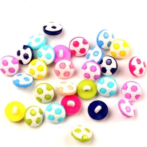 100Pcs Mixed Acrylic Football Round Apparel Sewing Buttons For Kids Clothes Scrapbooking Decorative Handicraft DIY Accessories