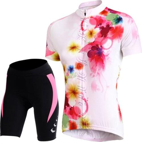 Tasdan Womens Cycling Suits Cycling Gear Summer Spring Jersey Sets Bike Wear Jerseys Shorts MTB Shorts Clothing Sets Suits