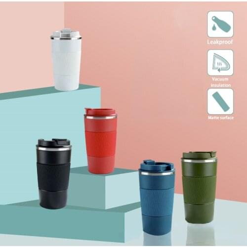 380ml/510ml Double Stainless Steel Coffee Thermos Mug with Non-slip Case Car Vacuum Flask Travel Insulated Bottle