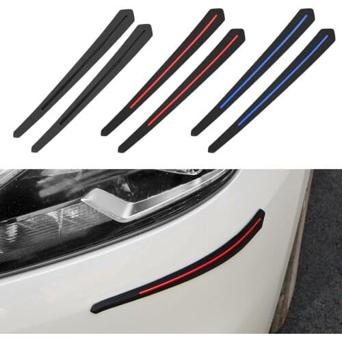 Anticollision Protectors Auto Accessories Universal Car Bumper Lip Strip 2PCS Carbon Fiber Rubber Exterior Decoration Mouldings