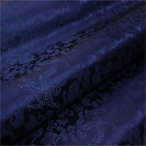 CF946 Solid Dark Blue Dragon Jacquard Brocade Fabric Mens Jacket/Pillow Case/Fashion Dress/Home Textile Fabric DIY Sewing