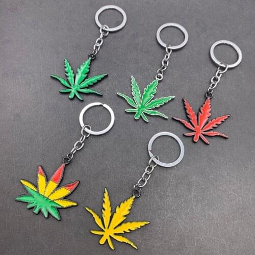 10pcs 3D Metal Key Ring Key Chain Keychain Key Holder Jewelry Plated Maple Leaves