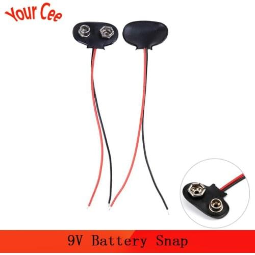 10pcs 9V Battery Snap Connector clip Lead Wires holder wire length 15CM