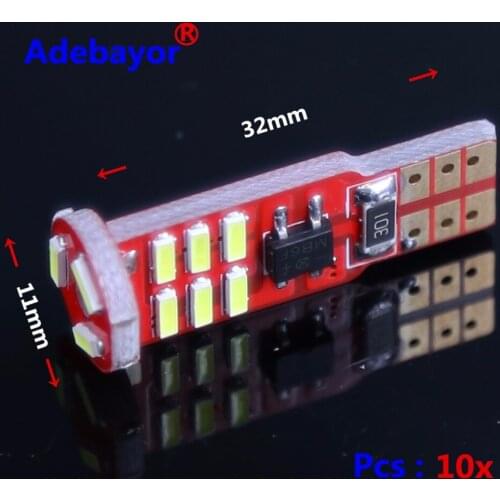 10PCS High Quality T10 194 W5W 168 15 SMD LED 4014 Car Auto Canbus Marker Lamps Reading Light Interior Lighting Bulb